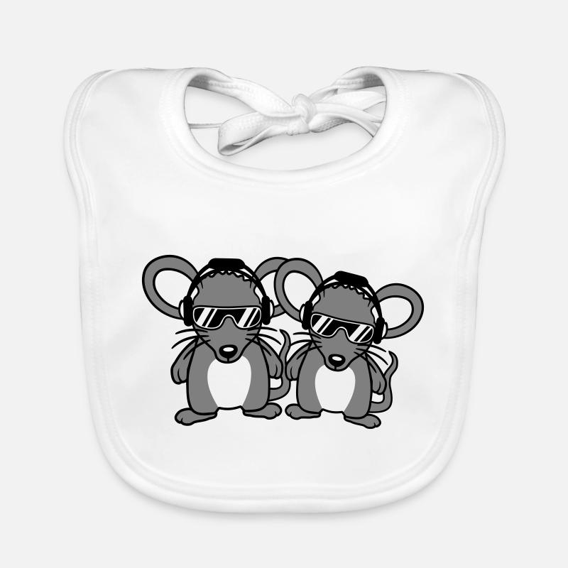2 Mäuse Sonnenbrille Kopfhörer Party Musik hören Baby Bio-Lätzchen