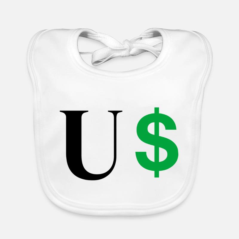 Buchstabe u Dollar Baby Bio-Lätzchen