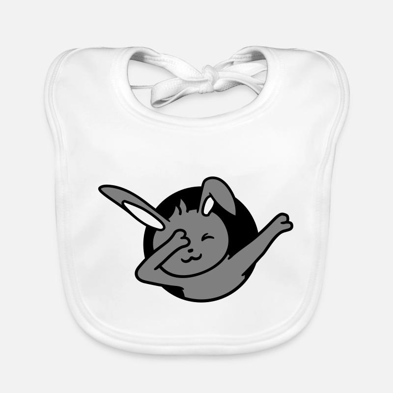 Hase Dabbing Dab Dance Pose Tanzen Loch Party Fun Baby Bio-Lätzchen