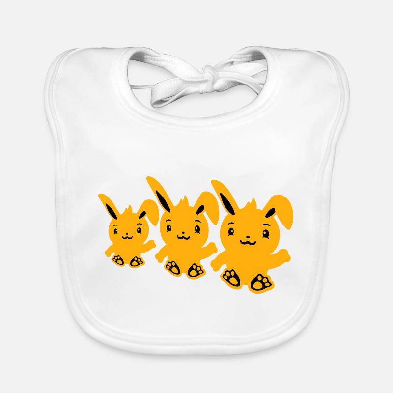 3 lapins trois amis équipe équipage agitant assis mignon Bavoir bio Bébé