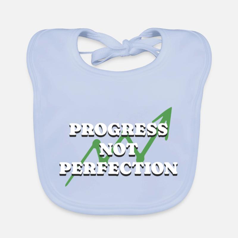 Progress Not Perfection Personal Development Organic Baby Bibs