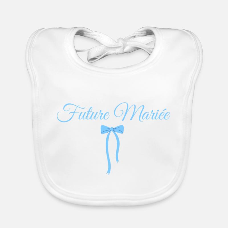 Bride-to-be Blue Bow Organic Baby Bibs