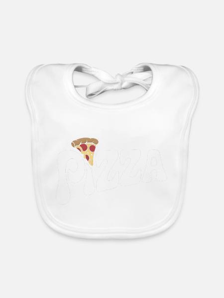 Pizza - Design pour les amateurs de restauration rapide - Bavoir bio Bébé - blanc - Devant