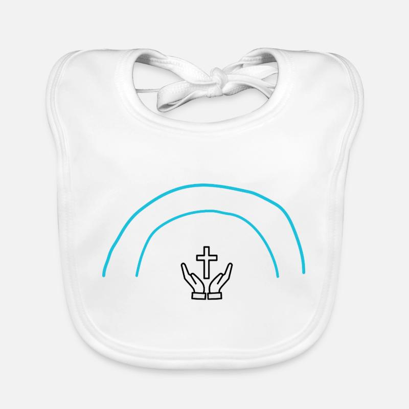 croix catholique irradiante Bavoir bio Bébé