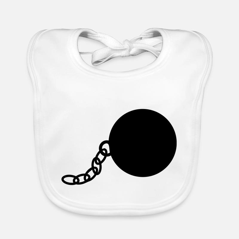 Kette und Eisenkugel Baby Bio-Lätzchen