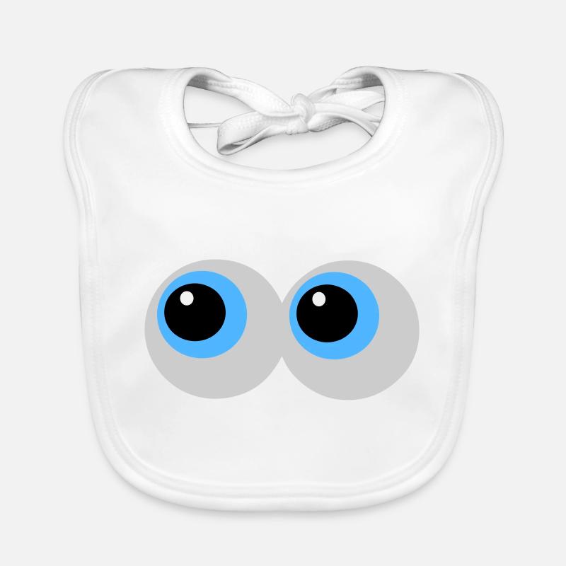 Eyes - Organic Baby Bibs - white