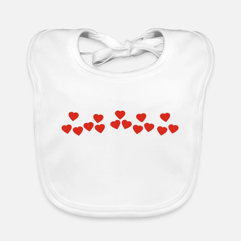 Freche Rote Herzchen Baby Bio-Lätzchen