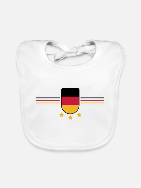 deutschland 3 sterne - Baby Bio-Lätzchen - Weiß - Vorne