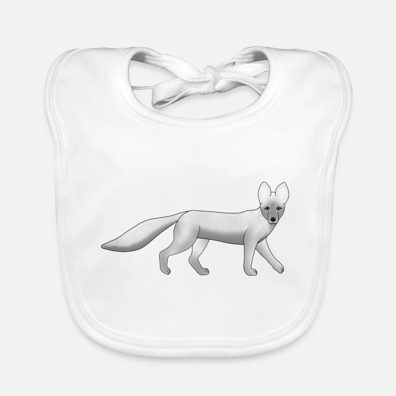 Polarfuchs schaut Baby Bio-Lätzchen