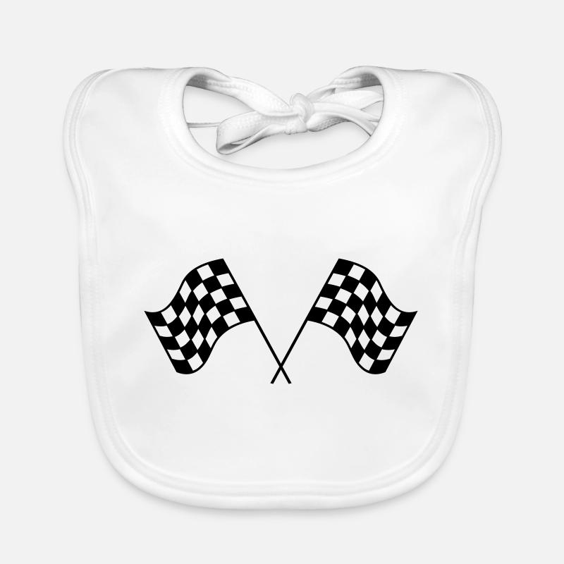 pwr_race_flag - Baby Bio-Lätzchen - Weiß