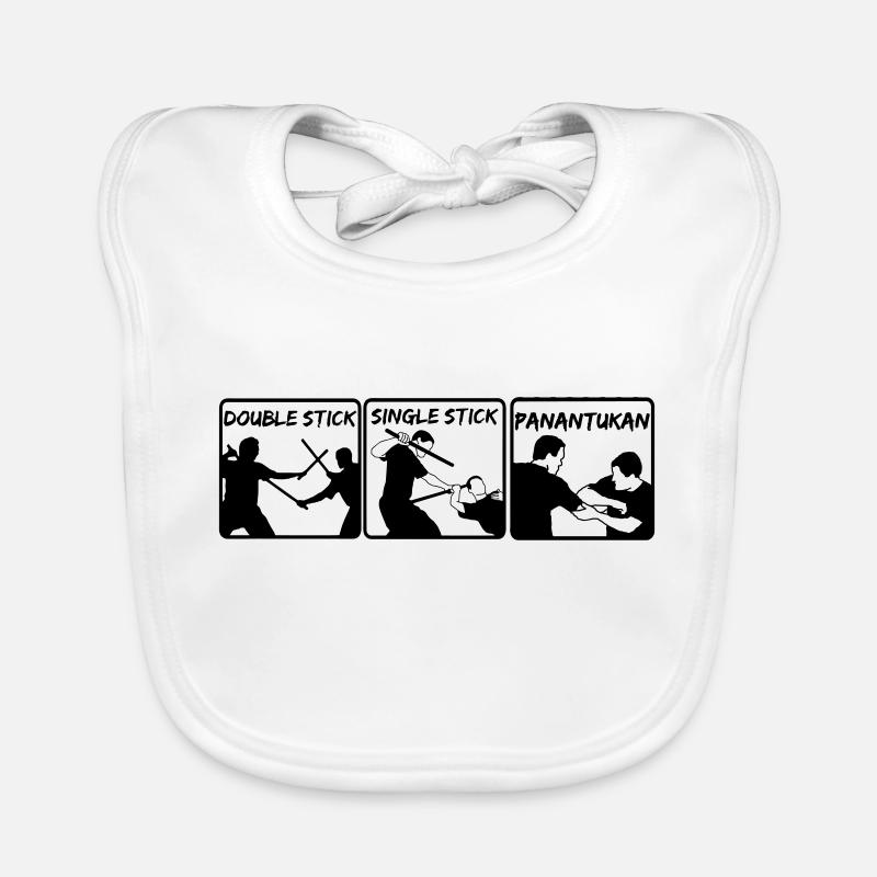 Stickfighting - Baby Bio-Lätzchen - Weiß