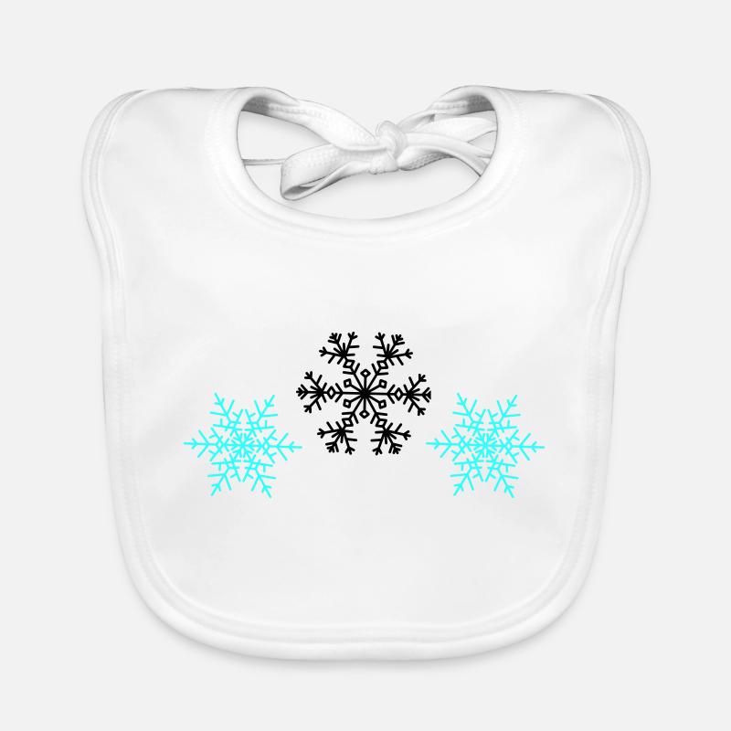 Schneeflocken Baby Bio-Lätzchen