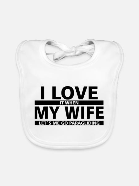 wife paragliding - Organic Baby Bibs - white - Front