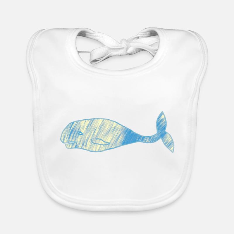 Whale or bleu cru Bavoir bio Bébé