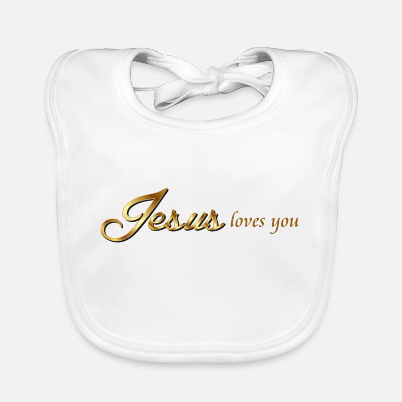 Jésus t'aime Bavoir bio Bébé