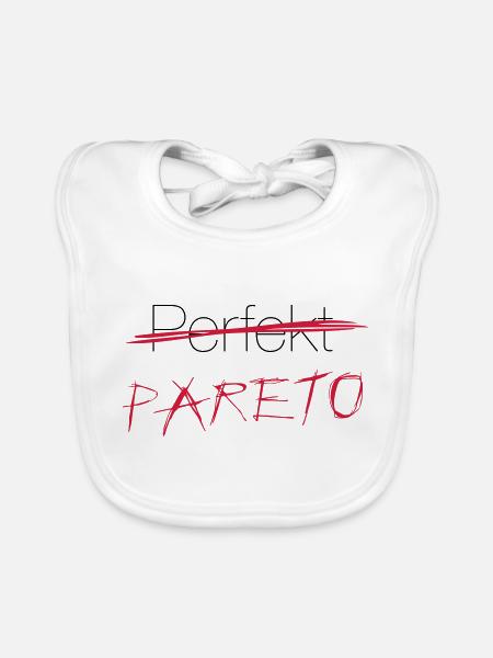 Perfekt? Nein: Pareto! - Baby Bio-Lätzchen - Weiß - Vorne