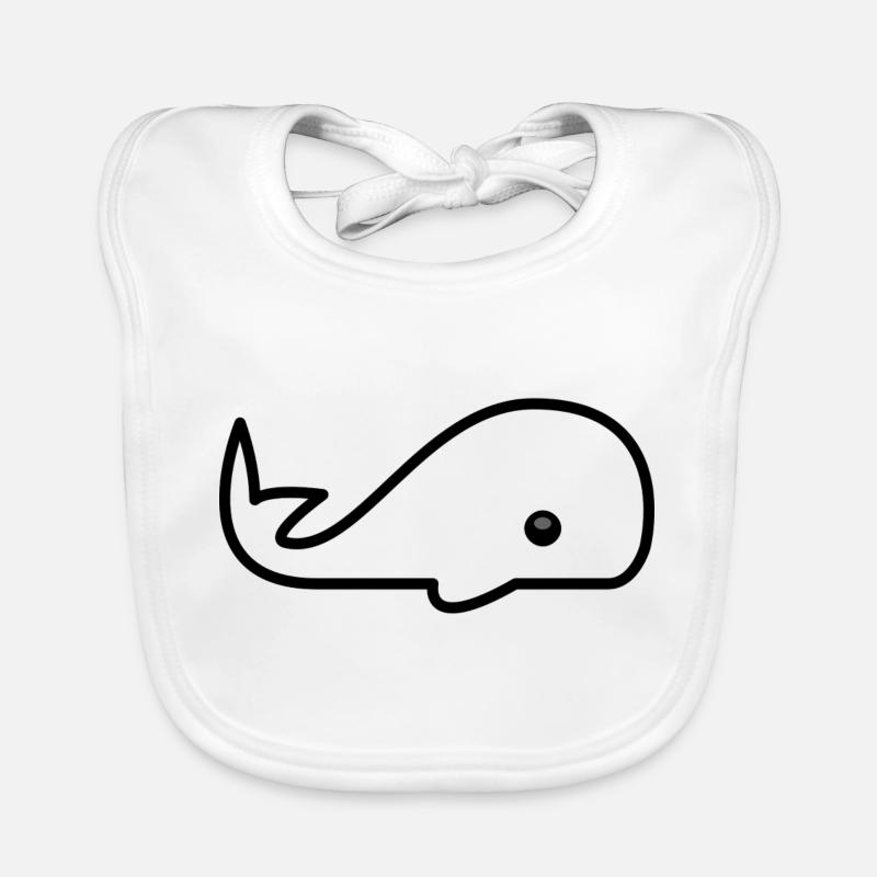 whale58 - Bavoir bio Bébé - blanc