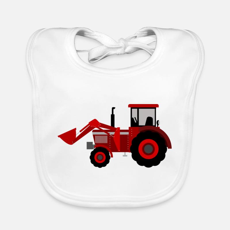 roter Traktor Baby Bio-Lätzchen