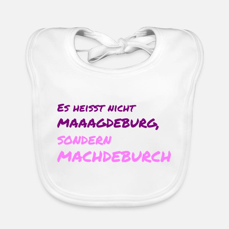 Magdeburg / Elbe / Sachsen-Anhalt / Geschenk - Baby Bio-Lätzchen - Weiß