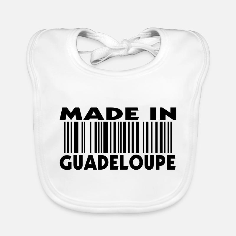 made in GUADELOUPE (1c) - Bavoir bio Bébé - blanc