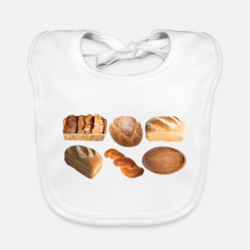 bread brooches crossaint bakery baguette bread bu Organic Baby Bibs