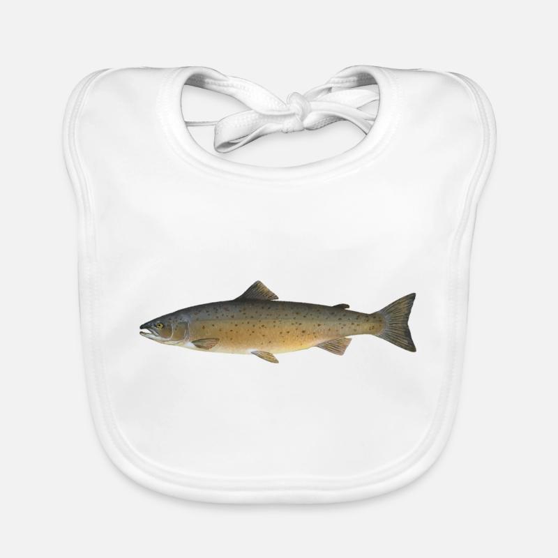 Lachs - Baby Bio-Lätzchen - Weiß