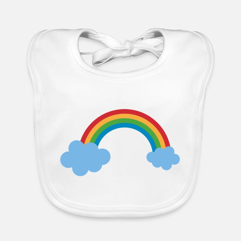 rainbow sun clouds weather rainbow sun cloud39 Organic Baby Bibs