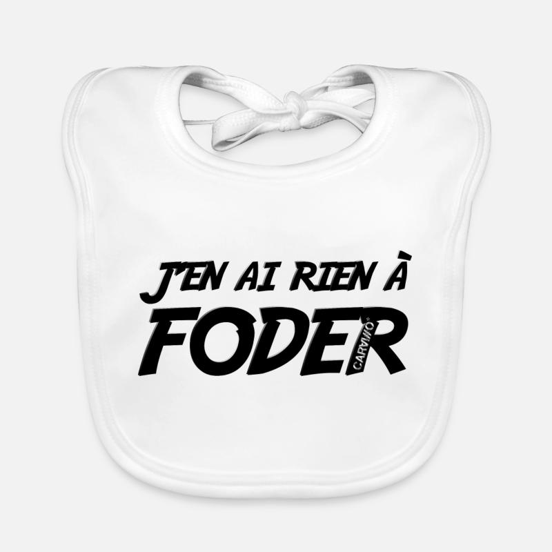 J'en ai rien a foder Noir Bavoir bio Bébé