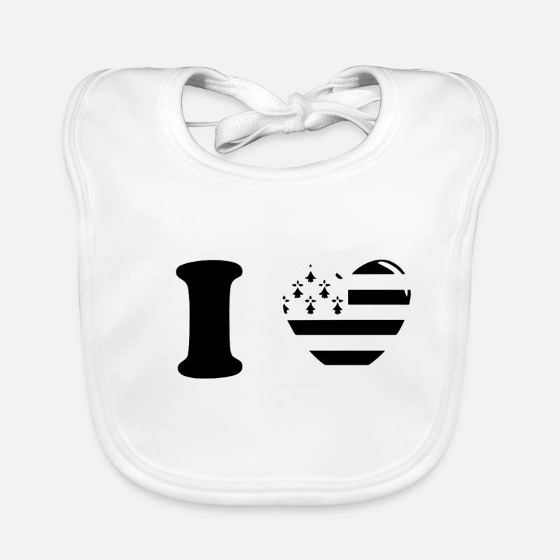 I love bretagne - Bavoir bio Bébé - blanc