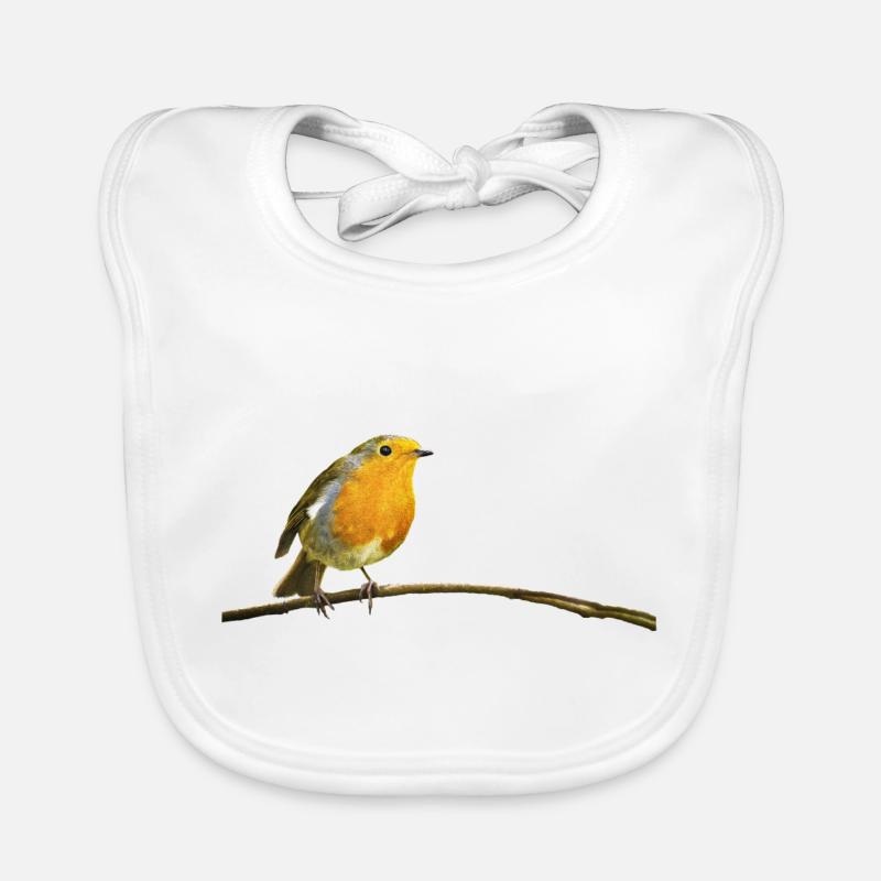 Robin - Organic Baby Bibs - white