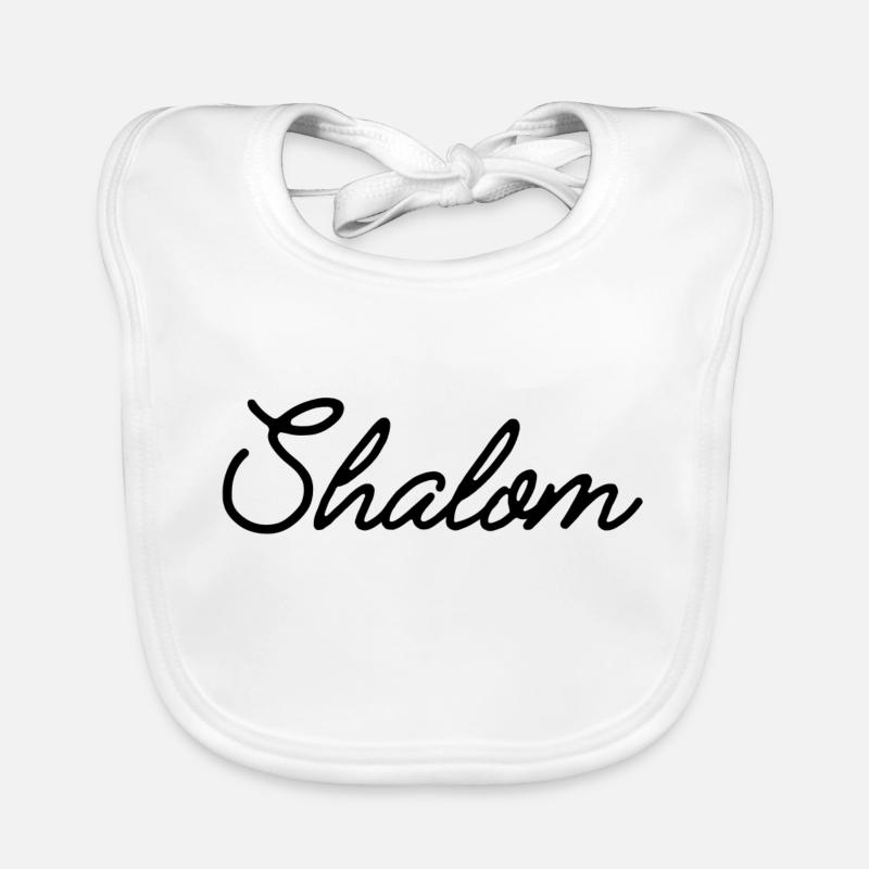 Shalom - Bavoir bio Bébé - blanc