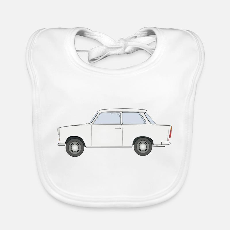 Trabbi Ostalgie Design - Baby Bio-Lätzchen - Weiß
