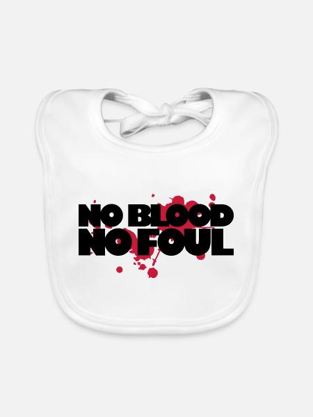 No Blood No Foul - Bavoir bio Bébé - blanc - Devant