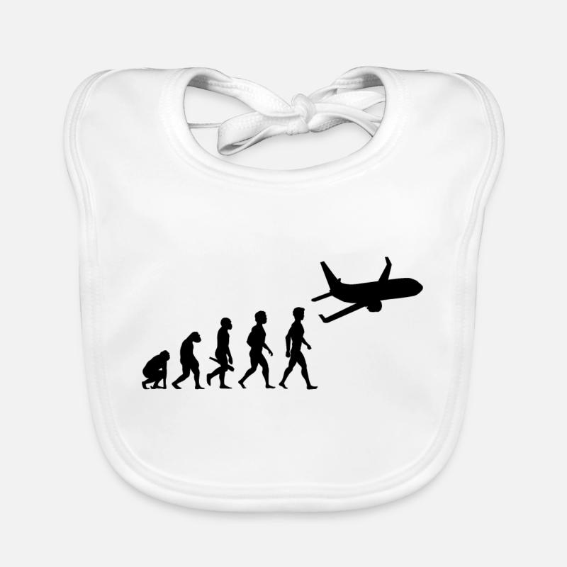 flugzeug flieger fliegen evolution piloten cockpit Baby Bio-Lätzchen