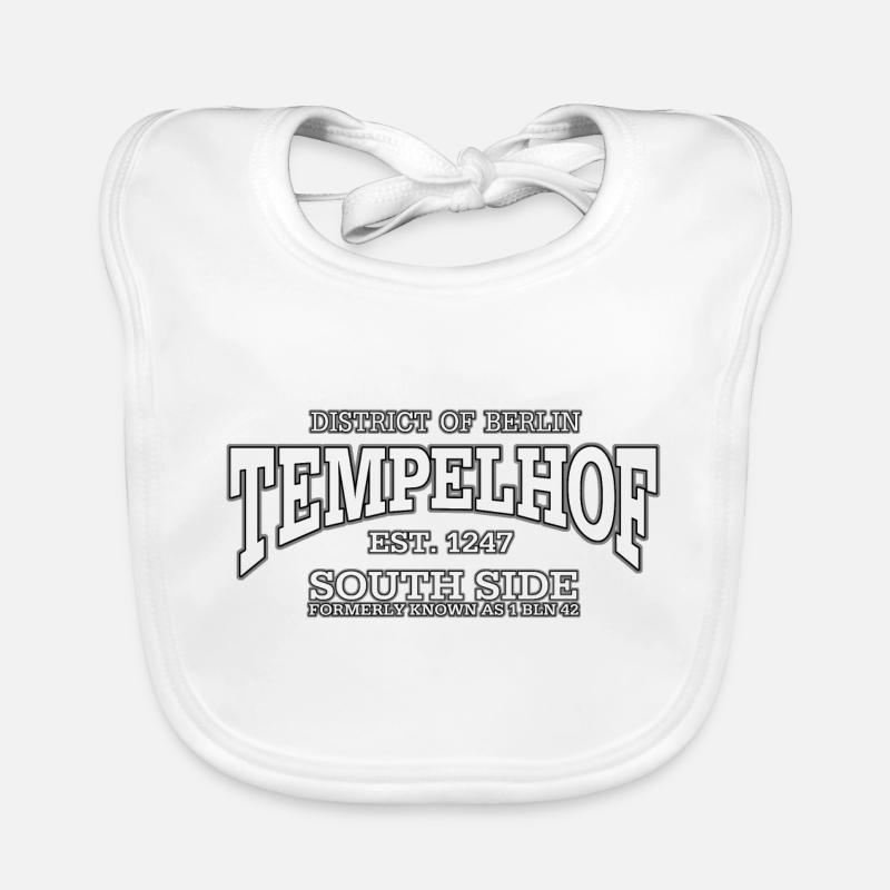 Berlin Tempelhof white Organic Baby Bibs