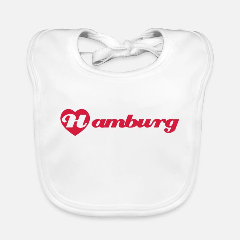 J'aime Hambourg - Bavoir bio Bébé - blanc