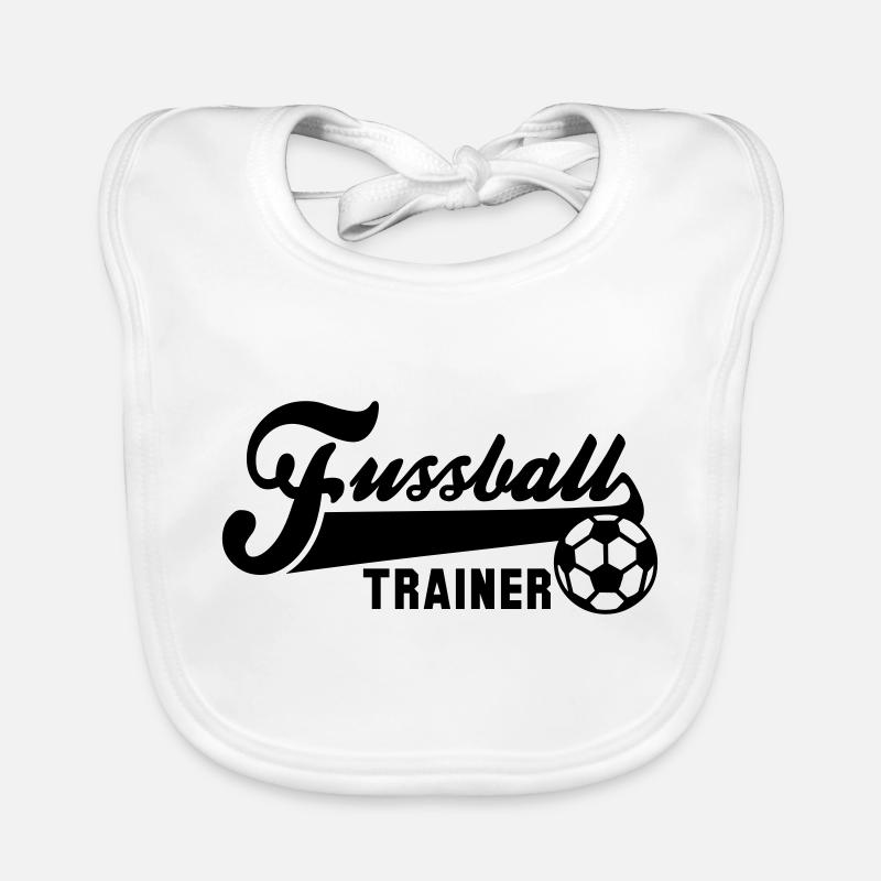 Fussball TRAINER - Baby Bio-Lätzchen - Weiß
