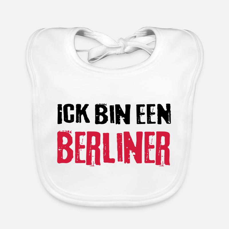 Berlin Ich Ick bin ein Berliner lustige Sprüche Baby Bio-Lätzchen