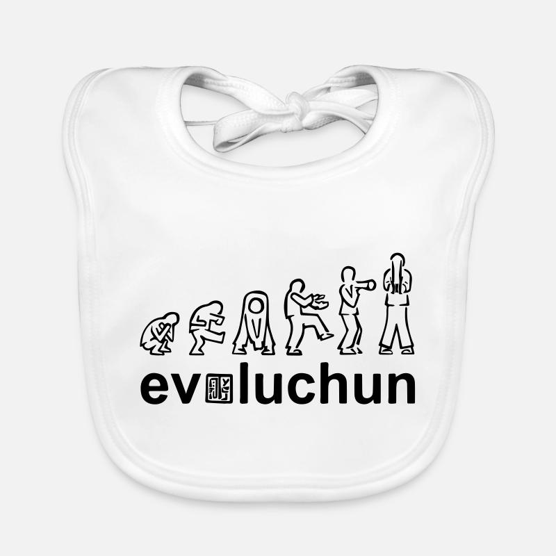 evolution of wing chun forms - Baby Bio-Lätzchen - Weiß