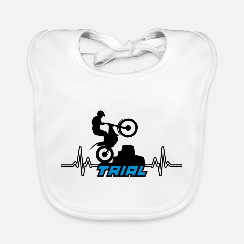 trial motocross - Baby Bio-Lätzchen - Weiß