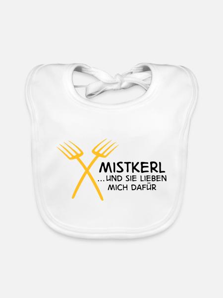Mistkerl - Baby Bio-Lätzchen - Weiß - Vorne