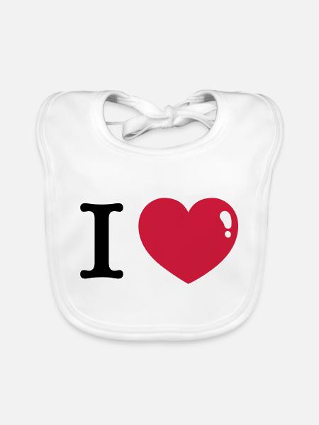 I love J'aime - Bavoir bio Bébé - blanc - Devant
