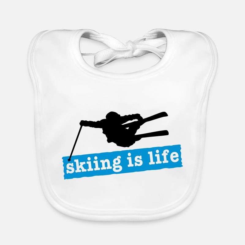 skiing is life i 2c Bavoir bio Bébé