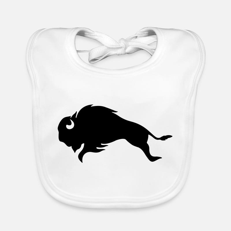 Black Bison BULL - Bavoir bio Bébé - blanc