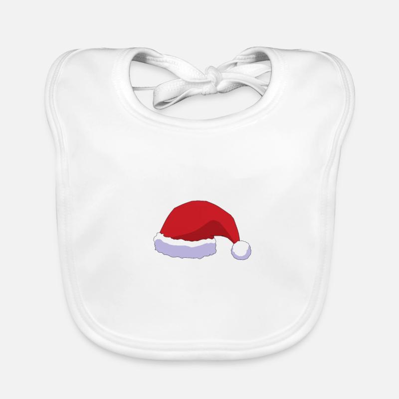 chapeau de père Noël - Bavoir bio Bébé - blanc