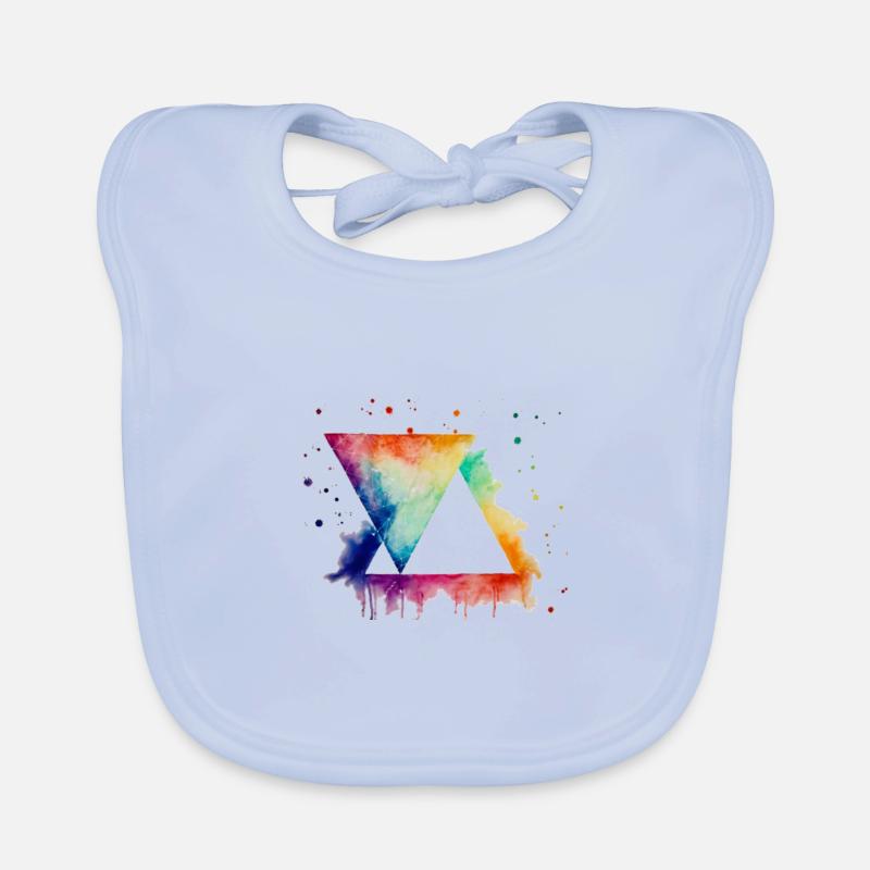 Triangles in bright colors Organic Baby Bibs