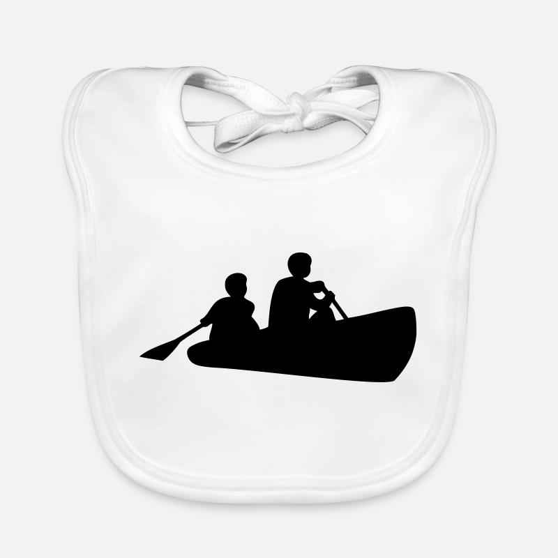 canoe canoeing - Organic Baby Bibs - white