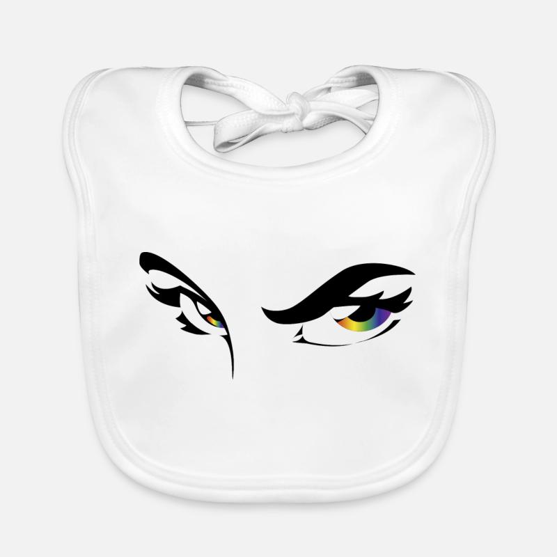 Rainbow 34w - Augen - Gesicht - face Baby Bio-Lätzchen