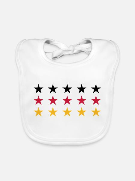German Flag Stars Design - Baby Bio-Lätzchen - Weiß - Vorne