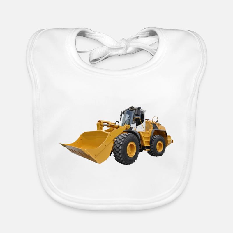 wheel loader Organic Baby Bibs